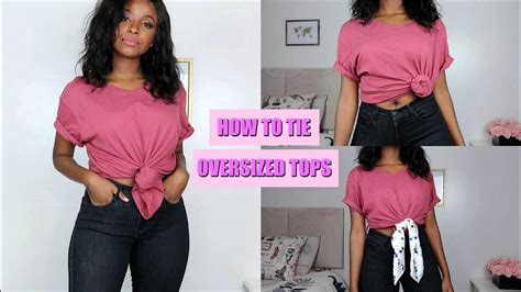 how to tie oversize shirt